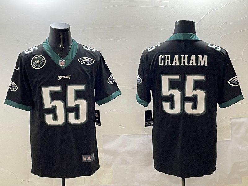 Men Philadelphia Eagles #55 Graham Black Second generations 2025 Nike Vapor Limited NFL Jersey style 5